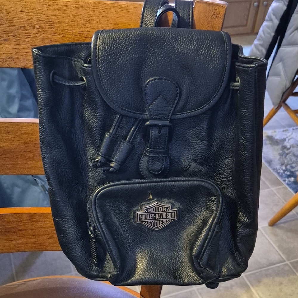 Harley-Davidson Black Leather Backpack